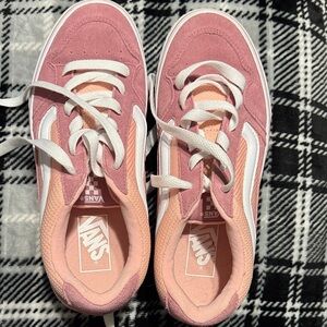 Vans Peach and White Low-Top Sneakers
